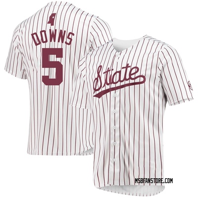 Men's Aaron Downs Mississippi State Bulldogs Replica Baseball Jersey - White