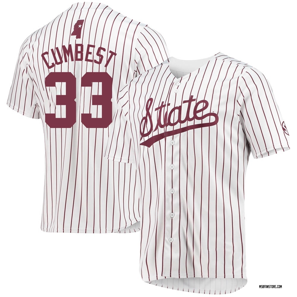 Men's Brad Cumbest Mississippi State Bulldogs Replica Baseball Jersey - White