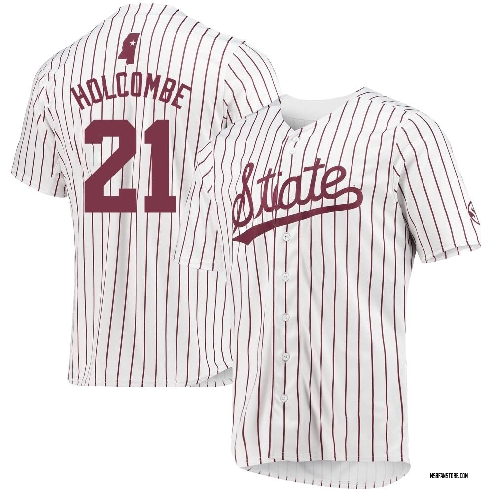 Men's Colby Holcombe Mississippi State Bulldogs Replica Baseball Jersey - White