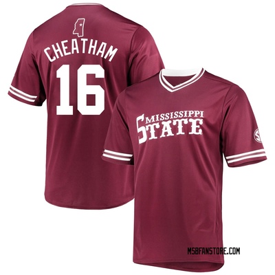 Men's Cole Cheatham Mississippi State Bulldogs Replica Maroon V-Neck Baseball Jersey