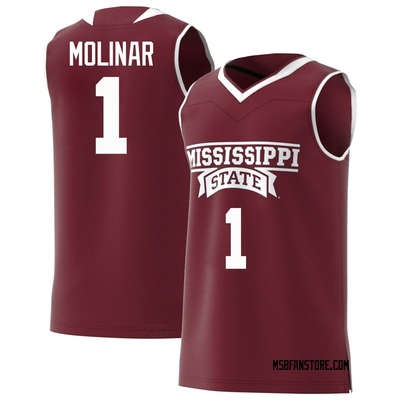 Men's Iverson Molinar Mississippi State Bulldogs Replica Maroon Basketball Jersey