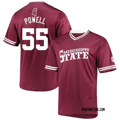 Men's Joe Powell Mississippi State Bulldogs Replica Maroon V-Neck Baseball Jersey