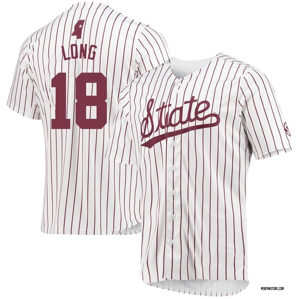 Men's Johnny Long Mississippi State Bulldogs Replica Baseball Jersey - White