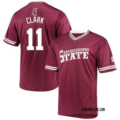 Men's Kellum Clark Mississippi State Bulldogs Replica Maroon V-Neck Baseball Jersey