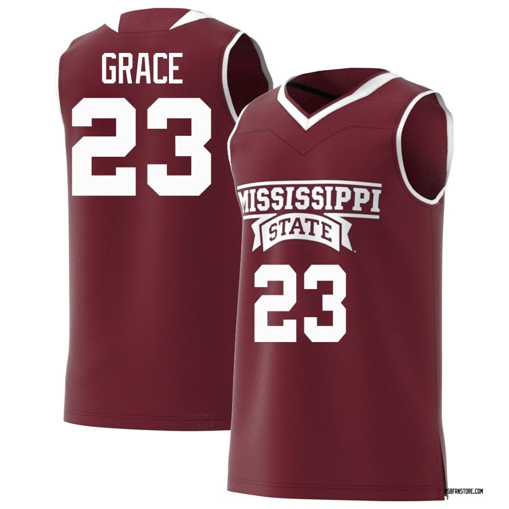 Men's King Grace Mississippi State Bulldogs Replica Maroon Basketball Jersey