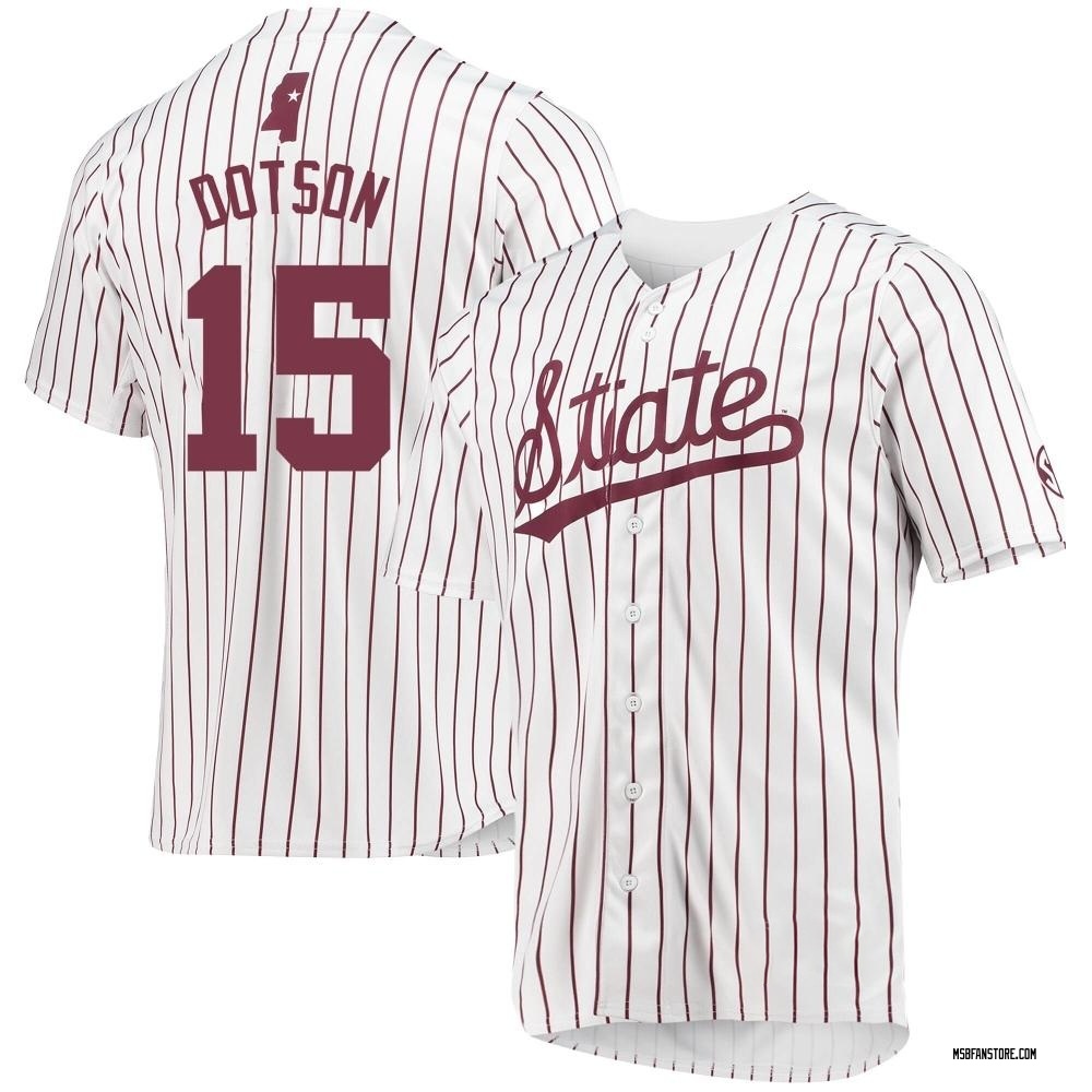 Men's Luke Dotson Mississippi State Bulldogs Replica Baseball Jersey - White
