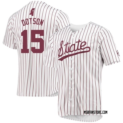 Men's Luke Dotson Mississippi State Bulldogs Replica Baseball Jersey - White