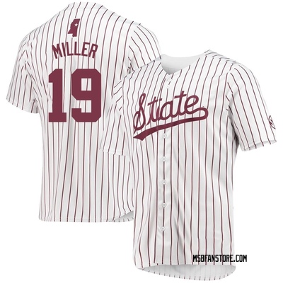 Men's Max Miller Mississippi State Bulldogs Replica Baseball Jersey - White