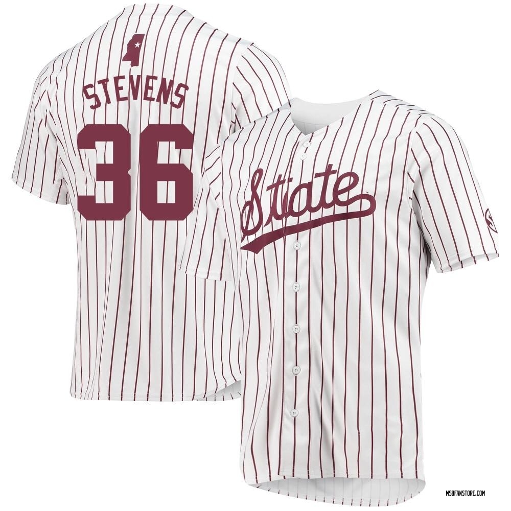 Men's Nolan Stevens Mississippi State Bulldogs Replica Baseball Jersey - White