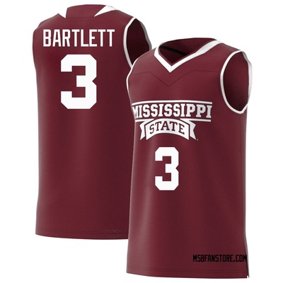 Men's Tee Bartlett Mississippi State Bulldogs Replica Maroon Basketball Jersey