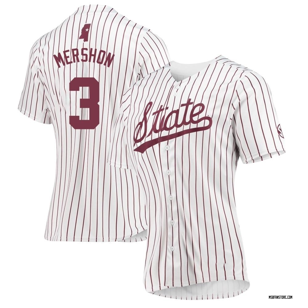 Women's David Mershon Mississippi State Bulldogs Replica Baseball Jersey - White