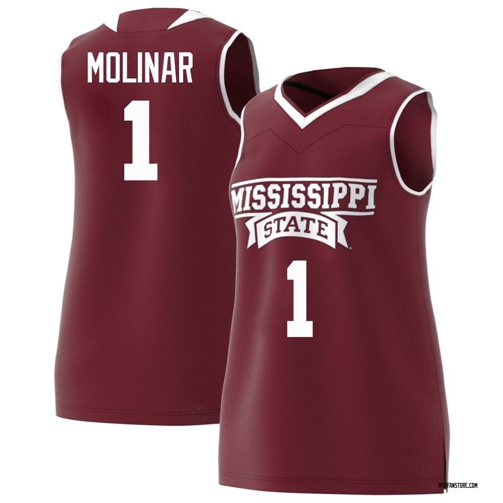 Women's Iverson Molinar Mississippi State Bulldogs Replica Maroon Basketball Jersey