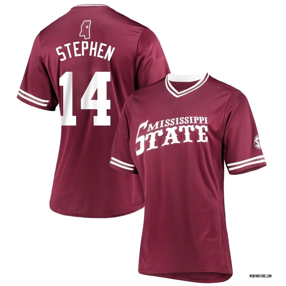Women's Khal Stephen Mississippi State Bulldogs Replica Maroon V-Neck Baseball Jersey