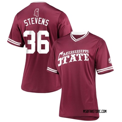 Women's Nolan Stevens Mississippi State Bulldogs Replica Maroon V-Neck Baseball Jersey