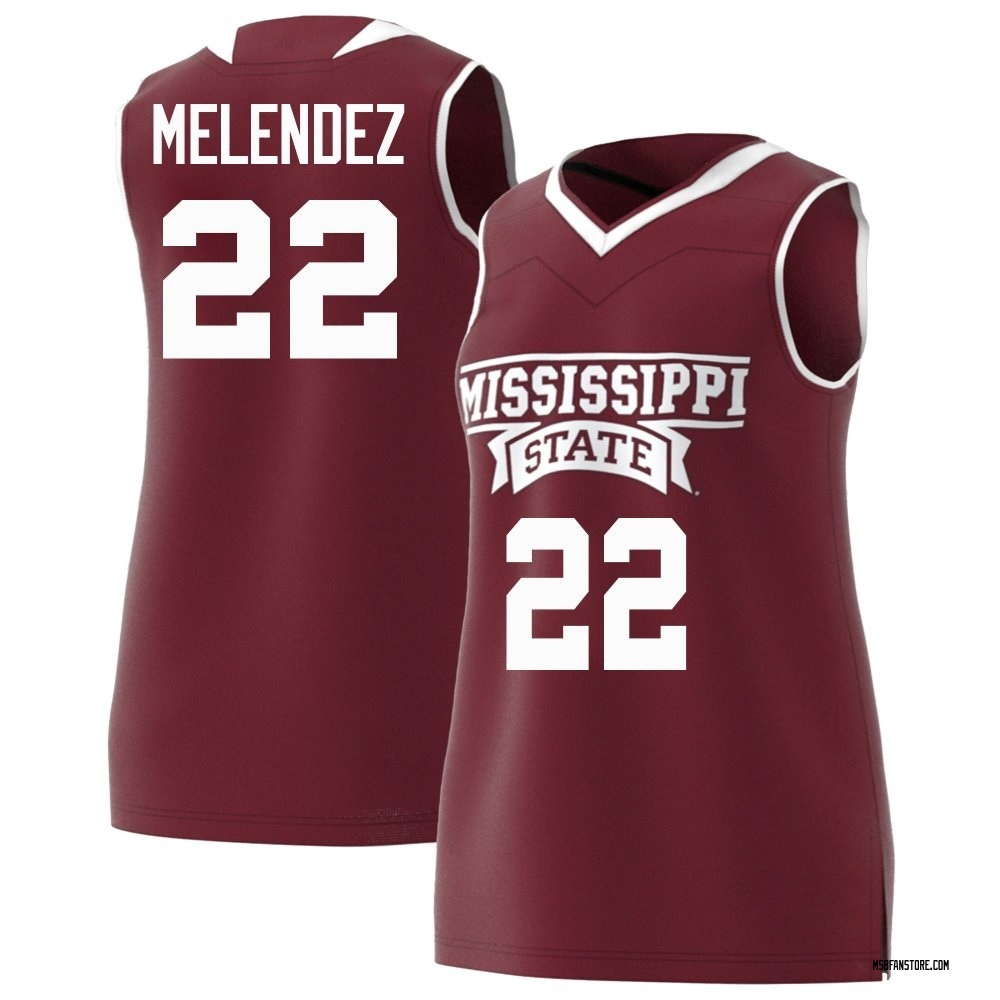 Women's RJ Melendez Mississippi State Bulldogs Replica Maroon Basketball Jersey