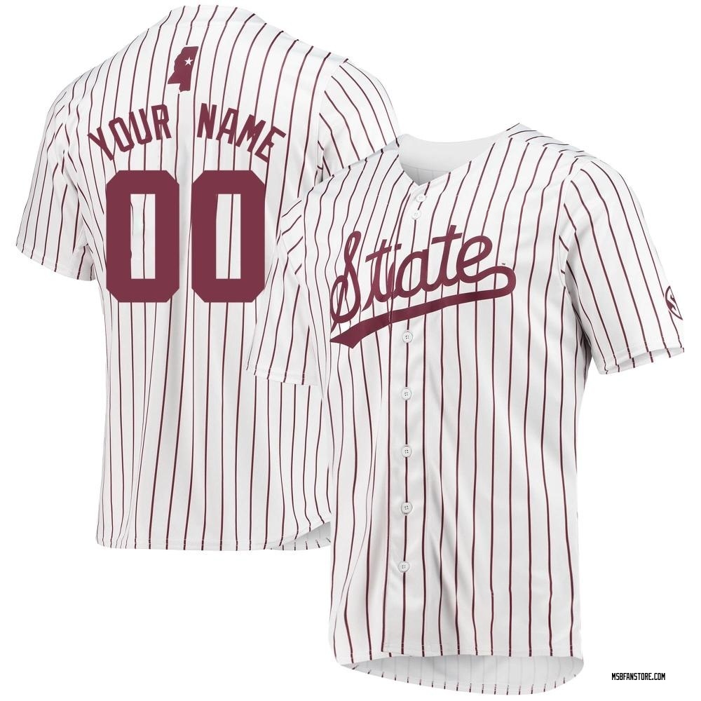 Youth Custom Mississippi State Bulldogs Replica Baseball Jersey - White