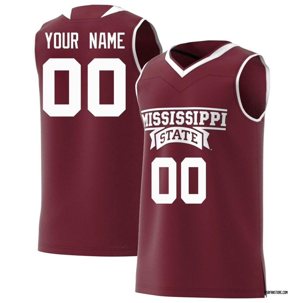 Youth Custom Mississippi State Bulldogs Replica Maroon Basketball Jersey