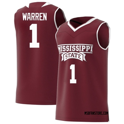 Youth Dellquan Warren Mississippi State Bulldogs Replica Maroon Basketball Jersey