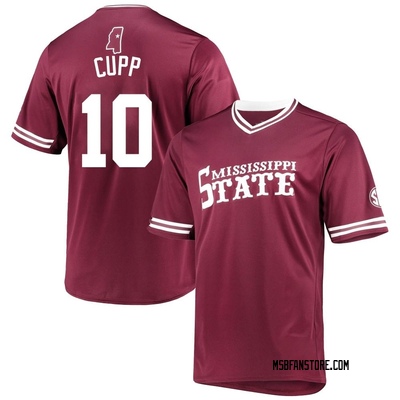 Youth Dylan Cupp Mississippi State Bulldogs Replica Maroon V-Neck Baseball Jersey