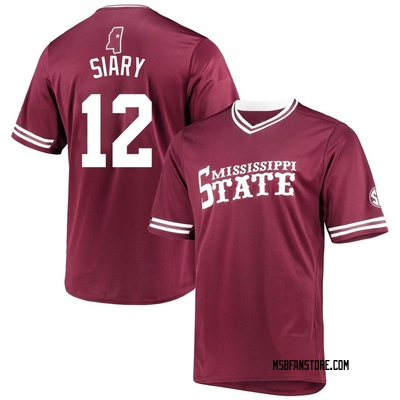 Youth Evan Siary Mississippi State Bulldogs Replica Maroon V-Neck Baseball Jersey