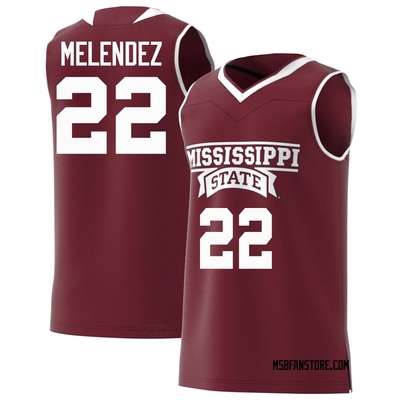 Youth RJ Melendez Mississippi State Bulldogs Replica Maroon Basketball Jersey