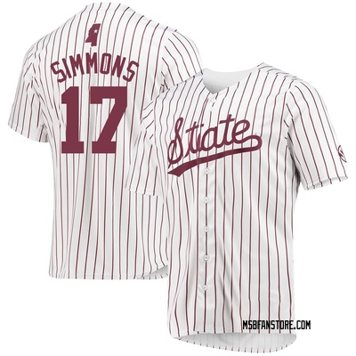 Youth Stone Simmons Mississippi State Bulldogs Replica Baseball Jersey - White