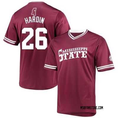 Youth Tyson Hardin Mississippi State Bulldogs Replica Maroon V-Neck Baseball Jersey